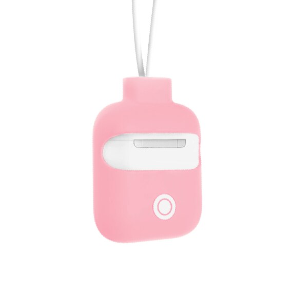 Carcasa din silicon pentru gat pentru Apple Airpods si Apple Airpods 2 cu carcasa pentru incarcare fara fir, SwitchEasy ColorBuddy AirPods, roz
